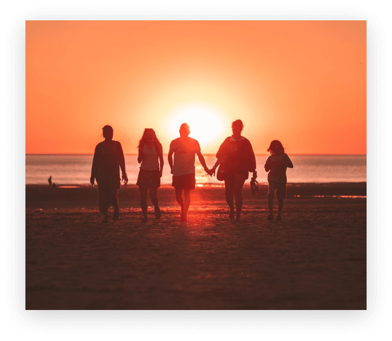 People walking in a beach